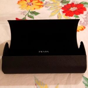Prada Hard Black sunglasses case great condition soft velour on inside